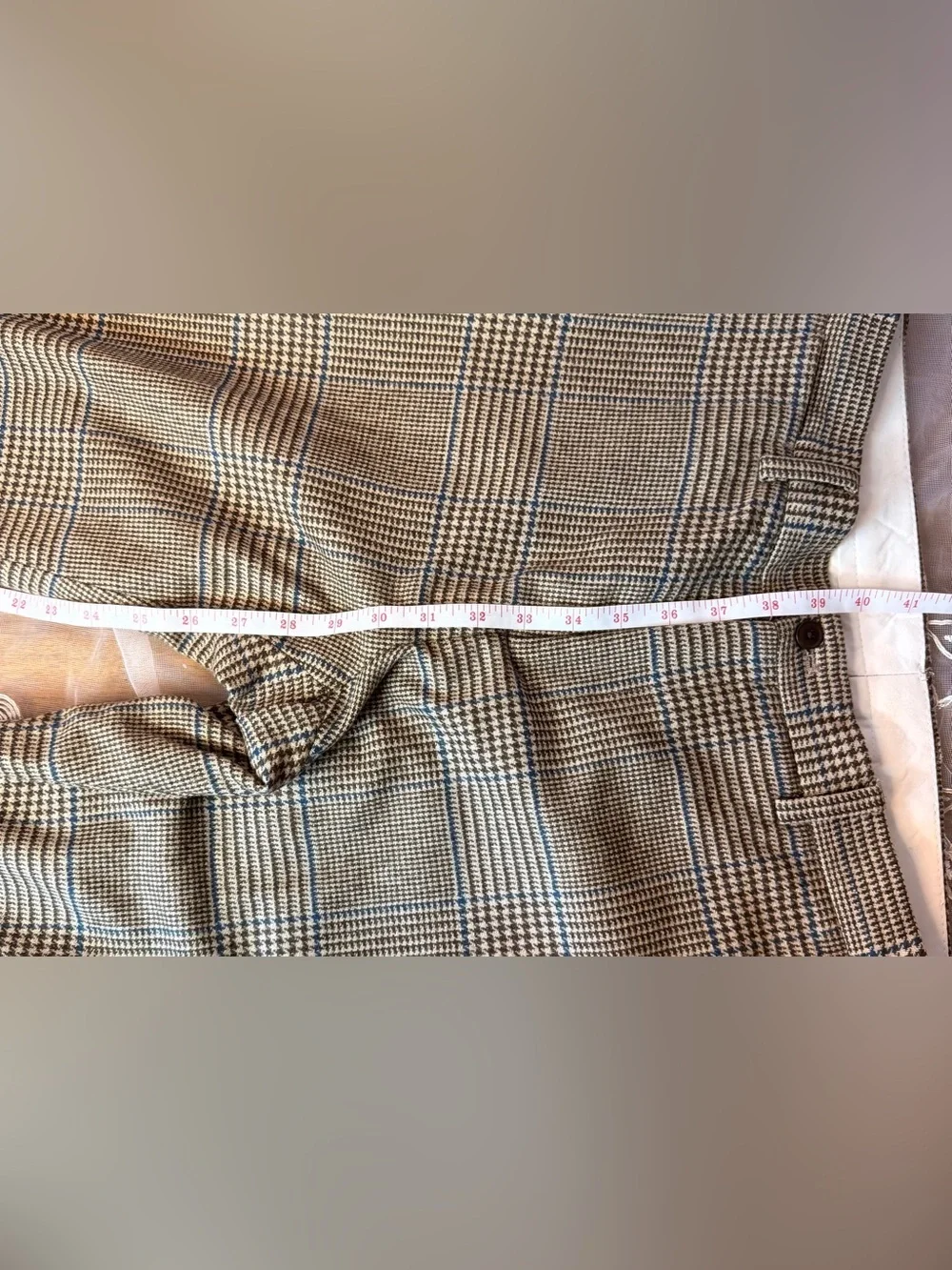 Zara Brown Glen Plaid Dress Trousers